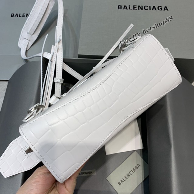 Balenciaga專櫃爆款鱷魚紋白色大紋手袋手提包 638512 巴黎世家小號Neo Classic機車包 fyj1455